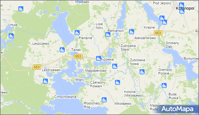 mapa Ryżówka, Ryżówka na mapie Targeo