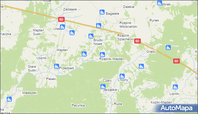 mapa Rząśnik-Majdan, Rząśnik-Majdan na mapie Targeo