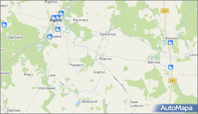 mapa Rzecino, Rzecino na mapie Targeo