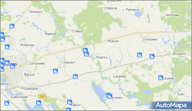 mapa Rzecko, Rzecko na mapie Targeo