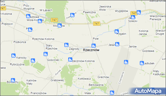 mapa Rzeczniów, Rzeczniów na mapie Targeo