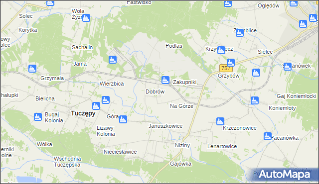 mapa Rzędów gmina Tuczępy, Rzędów gmina Tuczępy na mapie Targeo