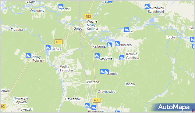 mapa Rzędowie, Rzędowie na mapie Targeo
