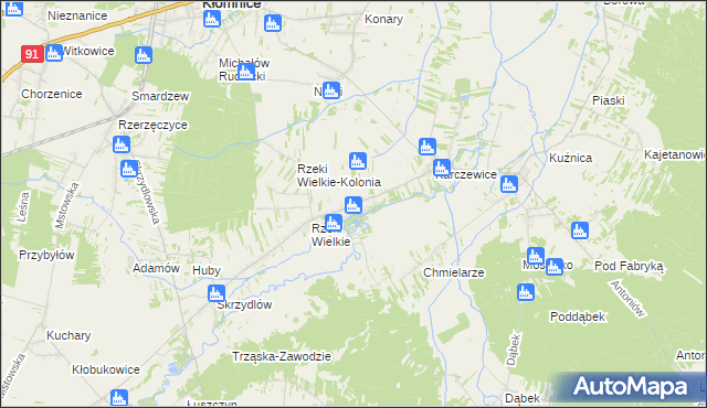 mapa Rzeki Małe, Rzeki Małe na mapie Targeo