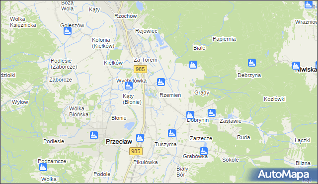 mapa Rzemień, Rzemień na mapie Targeo