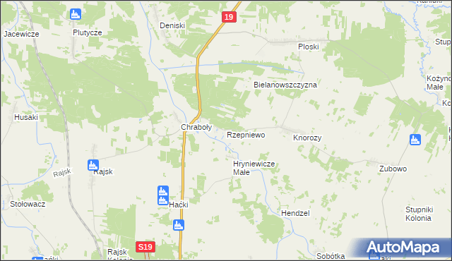 mapa Rzepniewo, Rzepniewo na mapie Targeo