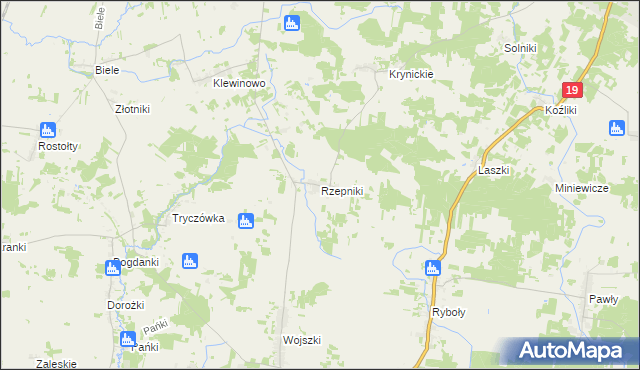 mapa Rzepniki, Rzepniki na mapie Targeo