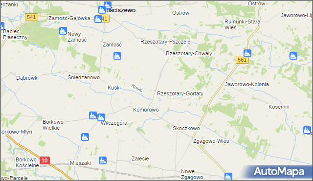 mapa Rzeszotary-Gortaty, Rzeszotary-Gortaty na mapie Targeo