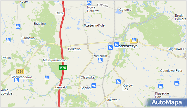 mapa Rzeżęcin, Rzeżęcin na mapie Targeo