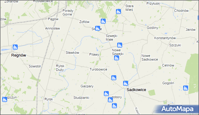 mapa Rzymiec gmina Sadkowice, Rzymiec gmina Sadkowice na mapie Targeo