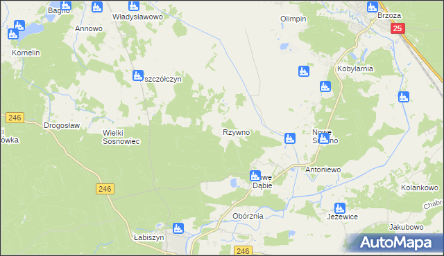 mapa Rzywno, Rzywno na mapie Targeo