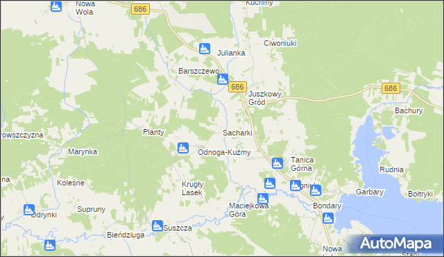 mapa Sacharki, Sacharki na mapie Targeo