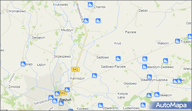 mapa Sadłowo gmina Bieżuń, Sadłowo gmina Bieżuń na mapie Targeo