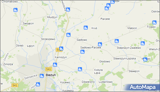 mapa Sadłowo-Parcele, Sadłowo-Parcele na mapie Targeo