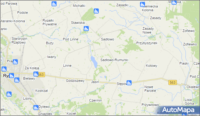 mapa Sadłowo-Rumunki, Sadłowo-Rumunki na mapie Targeo