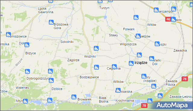 mapa Sadowie gmina Irządze, Sadowie gmina Irządze na mapie Targeo