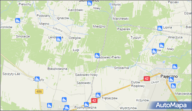 mapa Sadowiec-Pieńki, Sadowiec-Pieńki na mapie Targeo