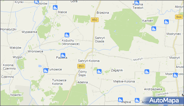 mapa Sahryń, Sahryń na mapie Targeo