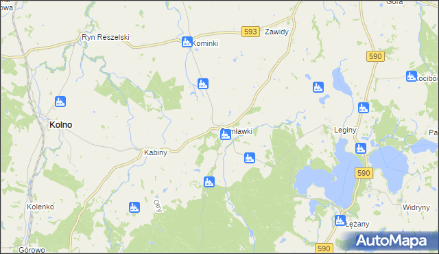 mapa Samławki, Samławki na mapie Targeo