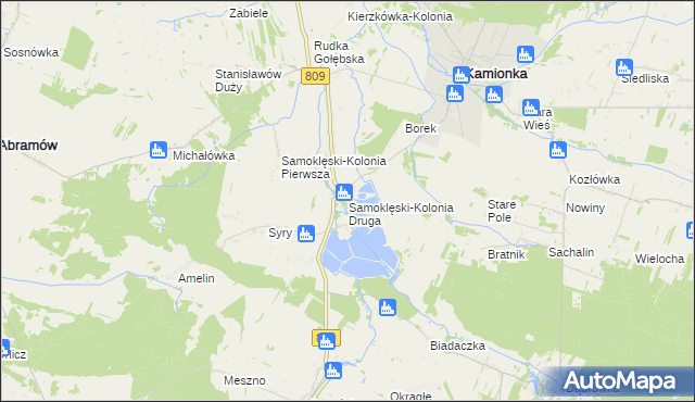 mapa Samoklęski-Kolonia Druga, Samoklęski-Kolonia Druga na mapie Targeo