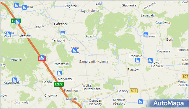 mapa Samorządki, Samorządki na mapie Targeo