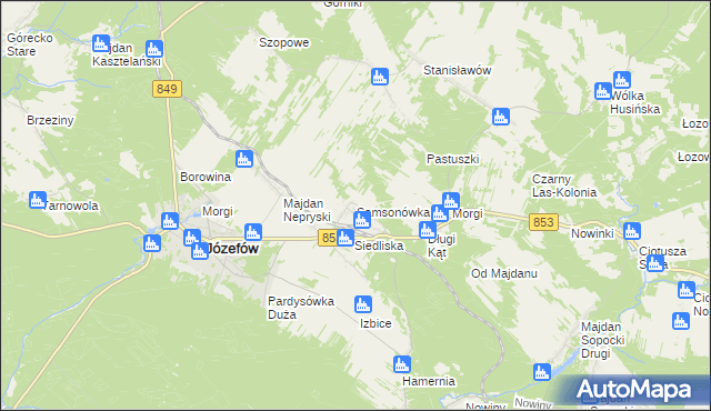 mapa Samsonówka, Samsonówka na mapie Targeo