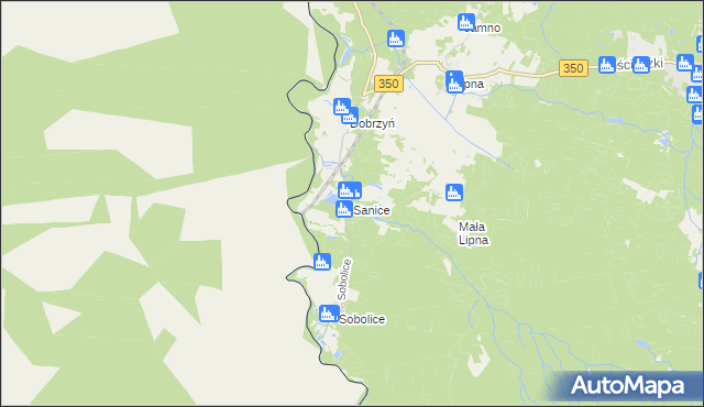 mapa Sanice, Sanice na mapie Targeo