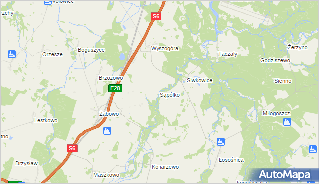 mapa Sąpólko, Sąpólko na mapie Targeo