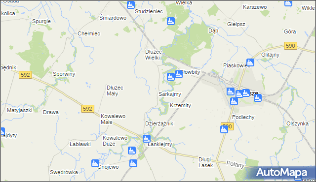 mapa Sarkajmy, Sarkajmy na mapie Targeo