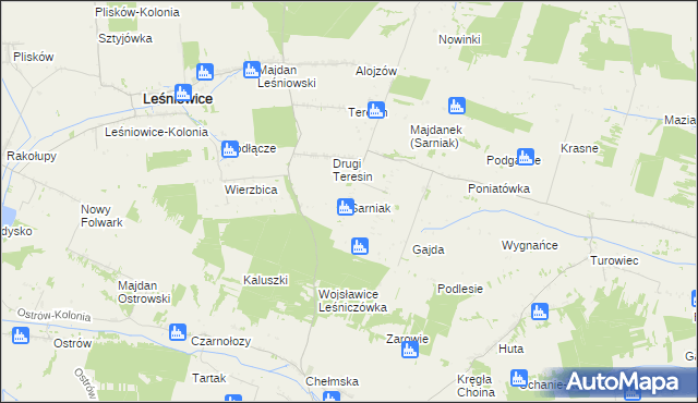 mapa Sarniak gmina Leśniowice, Sarniak gmina Leśniowice na mapie Targeo