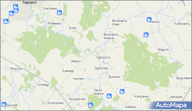 mapa Sątoczno gmina Korsze, Sątoczno gmina Korsze na mapie Targeo