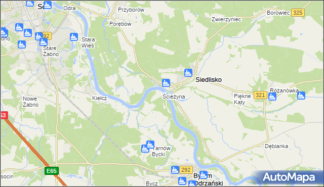 mapa Ścieżyna, Ścieżyna na mapie Targeo