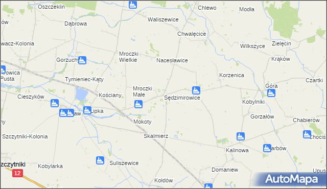 mapa Sędzimirowice, Sędzimirowice na mapie Targeo