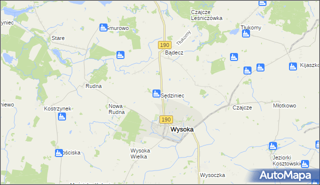 mapa Sędziniec, Sędziniec na mapie Targeo