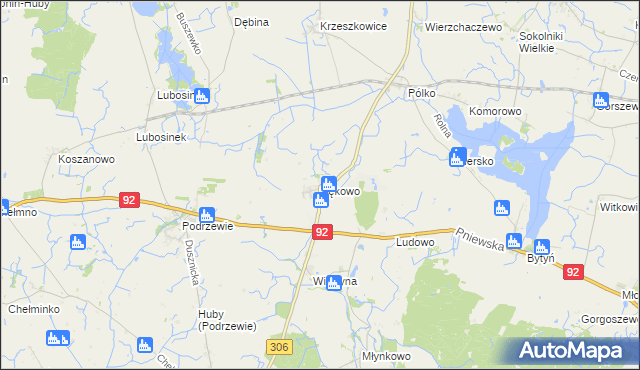 mapa Sękowo gmina Duszniki, Sękowo gmina Duszniki na mapie Targeo