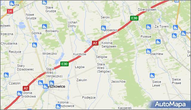 mapa Seligów, Seligów na mapie Targeo