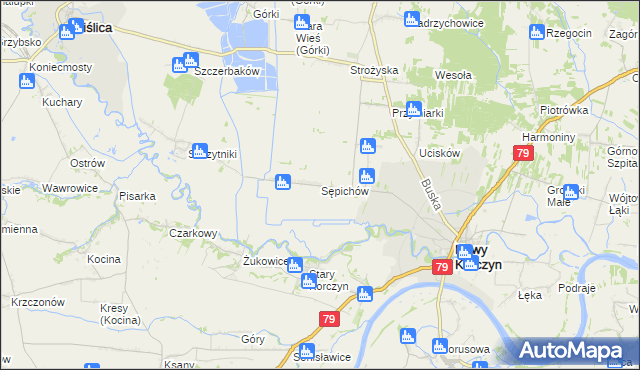 mapa Sępichów, Sępichów na mapie Targeo