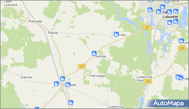 mapa Serbów, Serbów na mapie Targeo