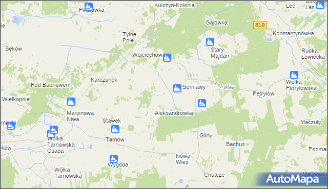 mapa Serniawy-Kolonia, Serniawy-Kolonia na mapie Targeo