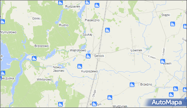 mapa Serock gmina Pruszcz, Serock gmina Pruszcz na mapie Targeo