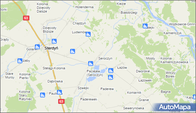 mapa Seroczyn gmina Sterdyń, Seroczyn gmina Sterdyń na mapie Targeo