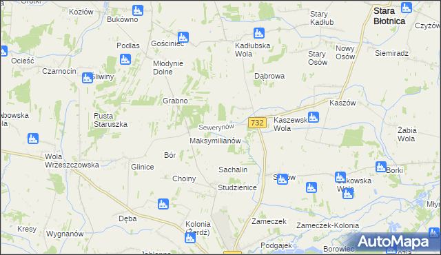 mapa Sewerynów gmina Przytyk, Sewerynów gmina Przytyk na mapie Targeo