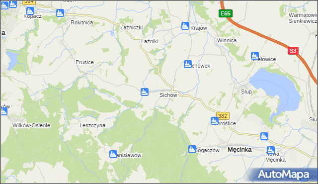 mapa Sichów, Sichów na mapie Targeo