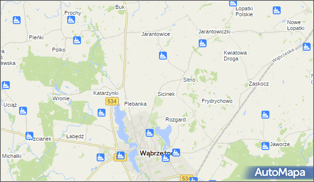 mapa Sicinek, Sicinek na mapie Targeo