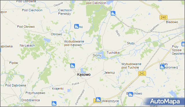 mapa Siciny gmina Kęsowo, Siciny gmina Kęsowo na mapie Targeo