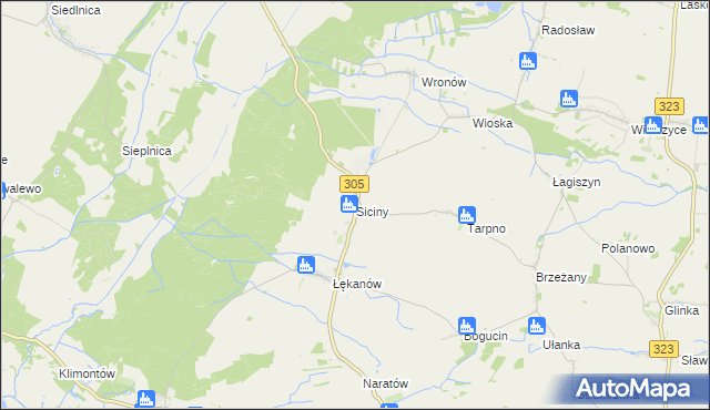 mapa Siciny gmina Niechlów, Siciny gmina Niechlów na mapie Targeo