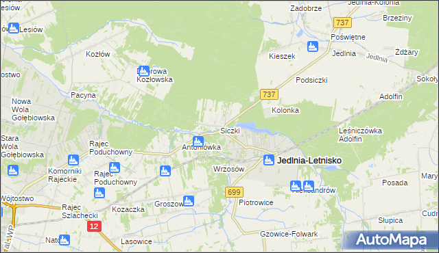 mapa Siczki, Siczki na mapie Targeo