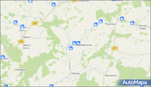 mapa Siecieborzyce, Siecieborzyce na mapie Targeo