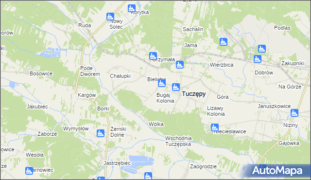 mapa Sieczków gmina Tuczępy, Sieczków gmina Tuczępy na mapie Targeo