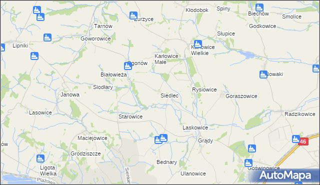 mapa Siedlec gmina Otmuchów, Siedlec gmina Otmuchów na mapie Targeo